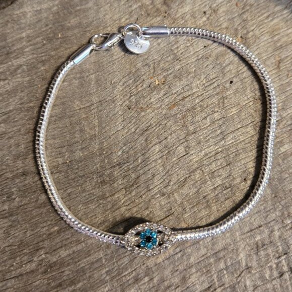 Blue Evil Eye Beaded Charm Pendant For Bracelet Necklace - Picture 5 of 5